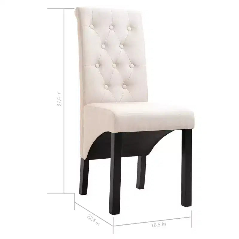 Silla de comedor de estilo moderno CLIHOME, silla de cocina de tela con cojín suave y patas de madera maciza (juego de 2)