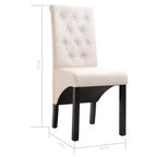 Silla de comedor de estilo moderno CLIHOME, silla de cocina de tela con cojín suave y patas de madera maciza (juego de 2)