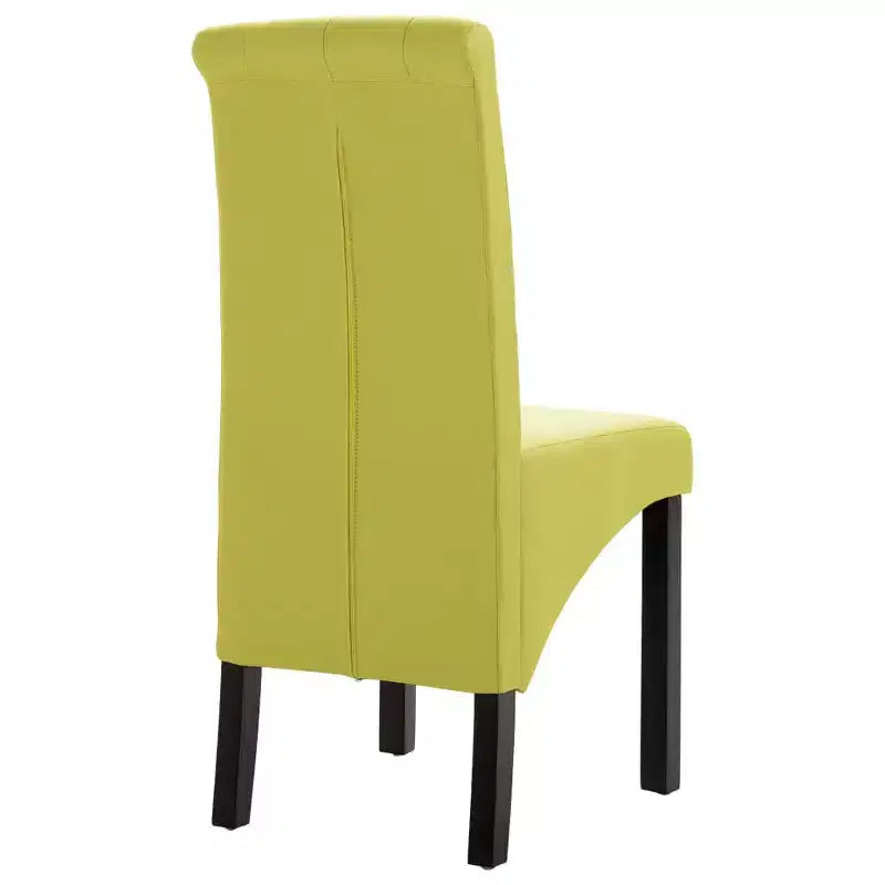 Silla de comedor de estilo moderno CLIHOME, silla de cocina de tela con cojín suave y patas de madera maciza (juego de 2)