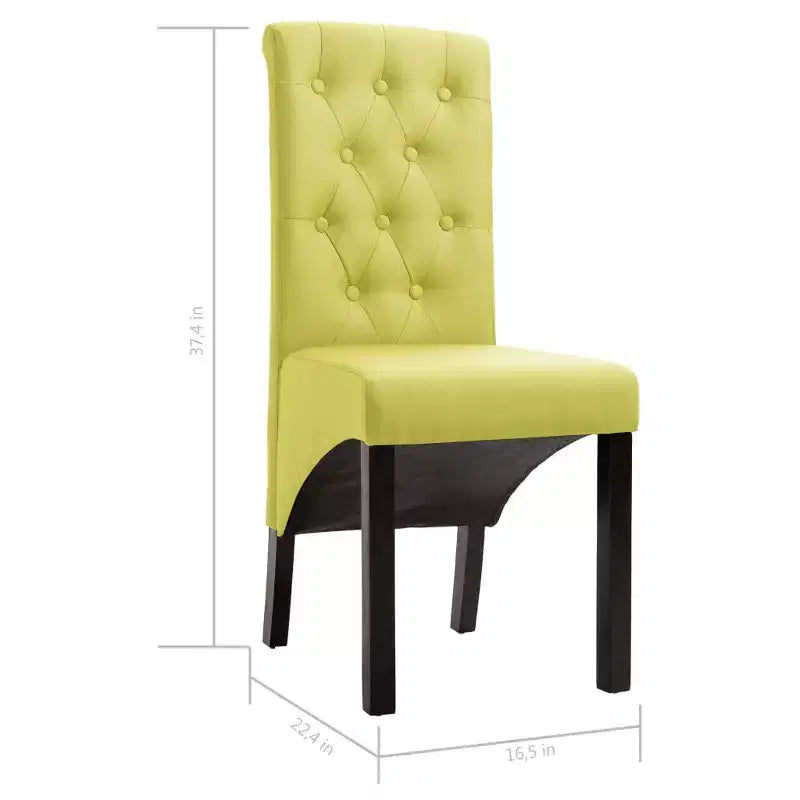 Silla de comedor de estilo moderno CLIHOME, silla de cocina de tela con cojín suave y patas de madera maciza (juego de 2)