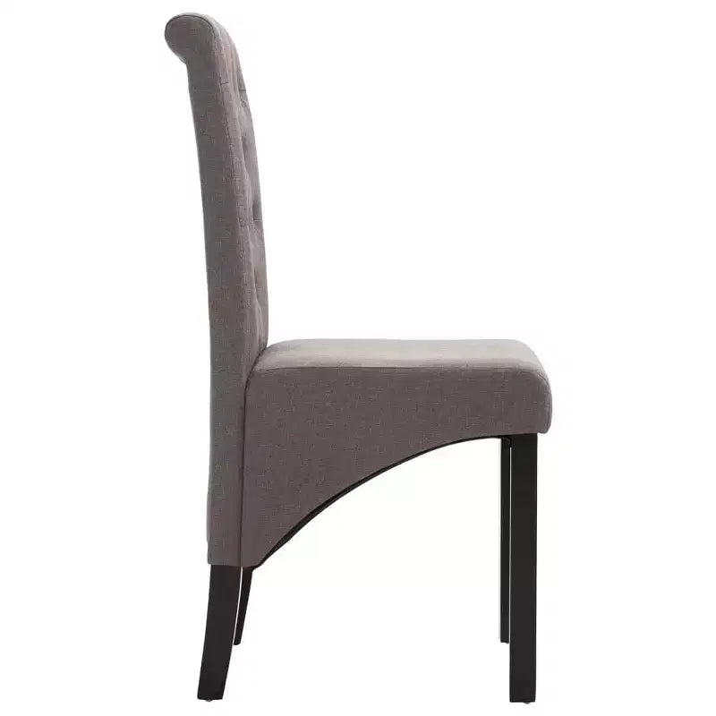 Silla de comedor de estilo moderno CLIHOME, silla de cocina de tela con cojín suave y patas de madera maciza (juego de 2)