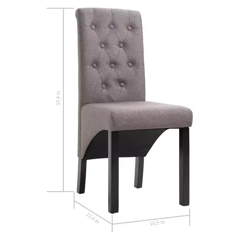 Silla de comedor de estilo moderno CLIHOME, silla de cocina de tela con cojín suave y patas de madera maciza (juego de 2)