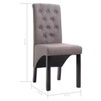 Silla de comedor de estilo moderno CLIHOME, silla de cocina de tela con cojín suave y patas de madera maciza (juego de 2)