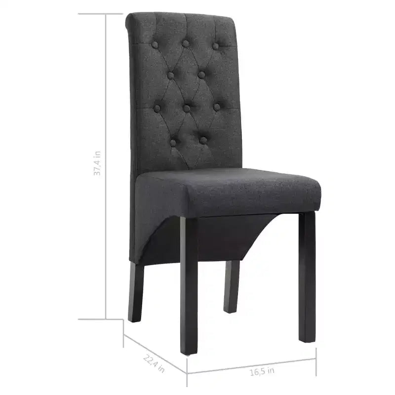 Silla de comedor de estilo moderno CLIHOME, silla de cocina de tela con cojín suave y patas de madera maciza (juego de 2)