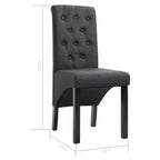 Silla de comedor de estilo moderno CLIHOME, silla de cocina de tela con cojín suave y patas de madera maciza (juego de 2)