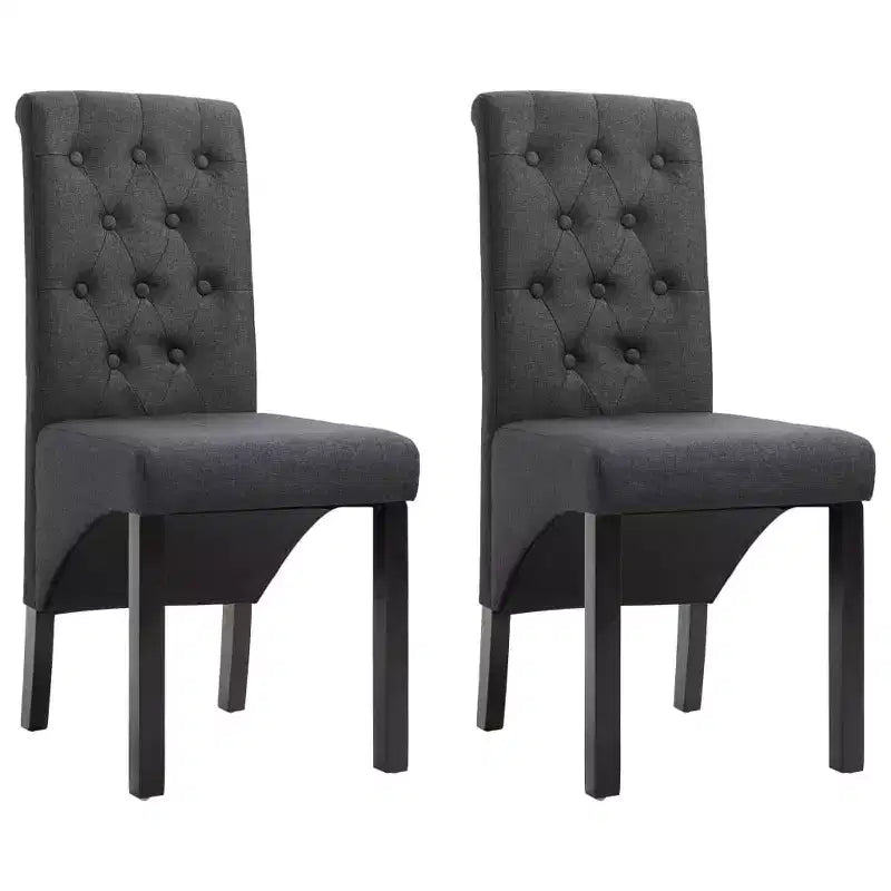 CLIHOME Modern style dining chair, solid wood leg soft cushion fabric kitchen chair(Set of 2)