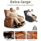 Sillones reclinables grandes GustoWave con calefacción y masaje - Sillón reclinable giratorio 360 para adultos - Mecedora manual
