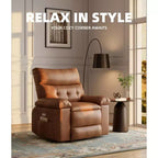 Sillones reclinables grandes GustoWave con calefacción y masaje - Sillón reclinable giratorio 360 para adultos - Mecedora manual