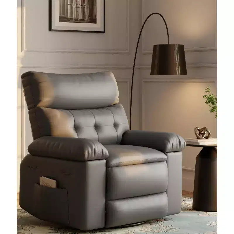 Sillones reclinables grandes GustoWave con calefacción y masaje - Sillón reclinable giratorio 360 para adultos - Mecedora manual