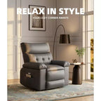 Sillones reclinables grandes GustoWave con calefacción y masaje - Sillón reclinable giratorio 360 para adultos - Mecedora manual