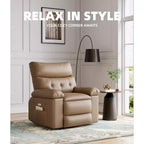 Sillones reclinables grandes GustoWave con calefacción y masaje - Sillón reclinable giratorio 360 para adultos - Mecedora manual