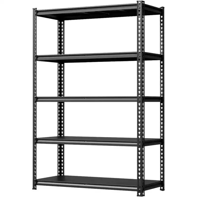 Estanterías de Almacenamiento de 5 Niveles, Estantería Metálica para Garaje, Estantería Industrial Ajustable, Estante Metálico Mate para Almacén, Sótano, Cocina, Taller