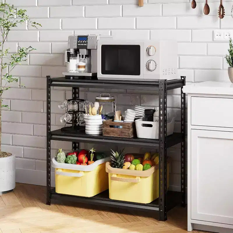 Estanterías de Almacenamiento de 5 Niveles, Estantería Metálica para Garaje, Estantería Industrial Ajustable, Estante Metálico Mate para Almacén, Sótano, Cocina, Taller