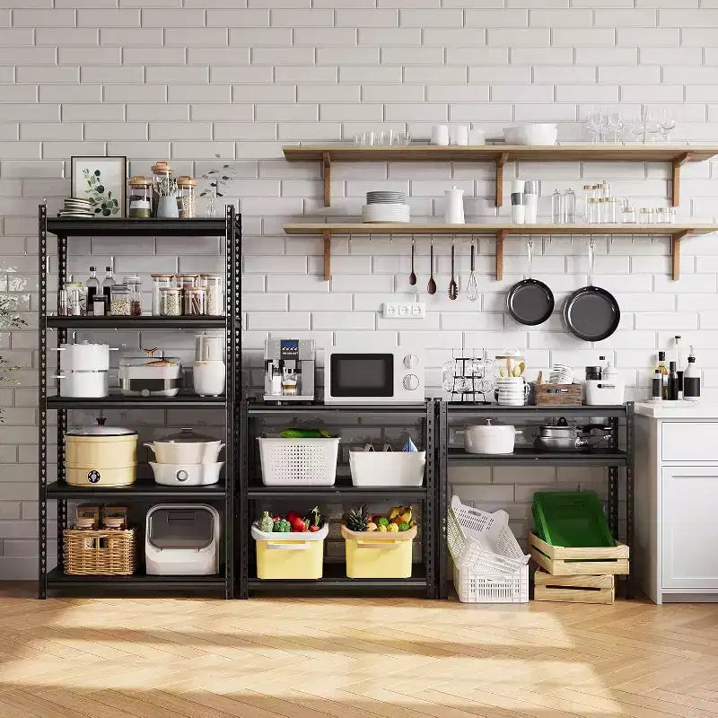 Estanterías de Almacenamiento de 5 Niveles, Estantería Metálica para Garaje, Estantería Industrial Ajustable, Estante Metálico Mate para Almacén, Sótano, Cocina, Taller