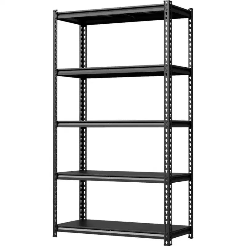 Estanterías de Almacenamiento de 5 Niveles, Estantería Metálica para Garaje, Estantería Industrial Ajustable, Estante Metálico Mate para Almacén, Sótano, Cocina, Taller
