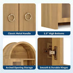 Mueble Expositor Acekool con Arco y Estantes Ajustables, Vitrina de Almacenamiento de 178 cm de Alto en Roble con Puertas de Acrílico Transparente para Cocina o Salón