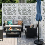 MAYEERTY 72x35 White Outdoor Natural Privacy Panel Screen, 6 Piece Set Natural Folding Divider for Backyard and Garden