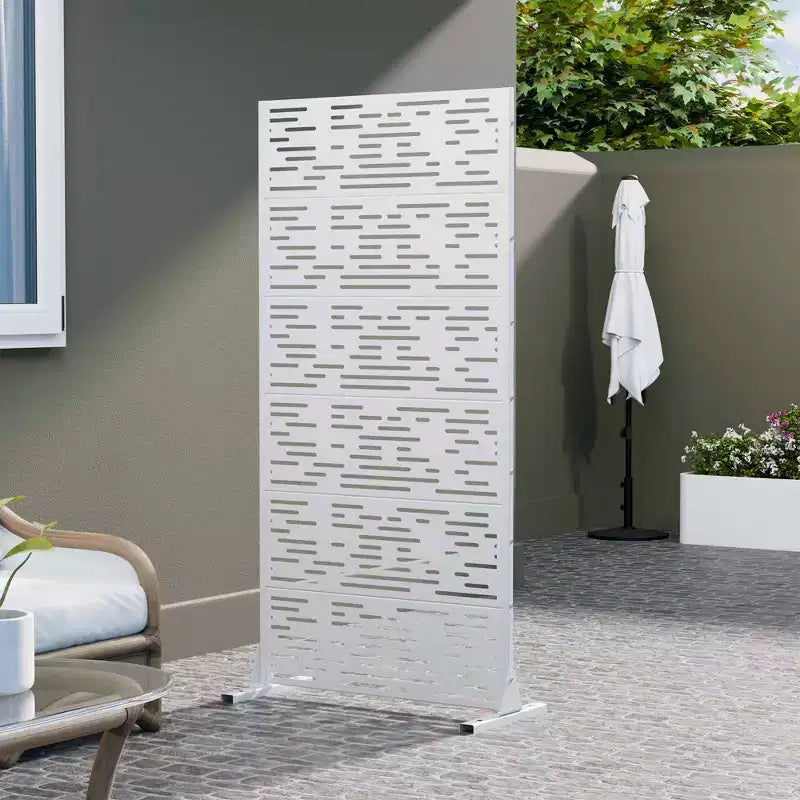 MAYEERTY 72x35 Panel de Privacidad Natural Blanco para Exteriores, Juego de 6 Piezas Divisor Plegable Natural para Patio y Jardín