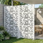 MAYEERTY 72x35 Panel de Privacidad Natural Blanco para Exteriores, Juego de 6 Piezas Divisor Plegable Natural para Patio y Jardín