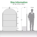 Jardinera MAYEERTY con celosía de hierro negro, estilo Gerald Arch Wide Edge Street, 72x47x16 pulgadas, juego de 3 piezas