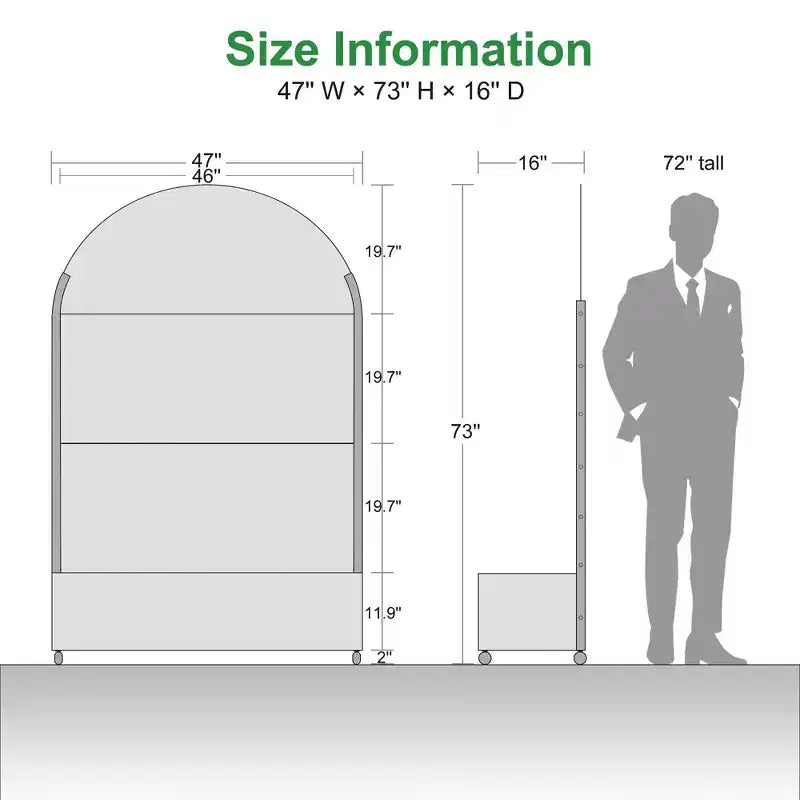 Jardinera MAYEERTY con celosía de hierro negro, estilo Gerald Arch Wide Edge Street, 72x47x16 pulgadas, juego de 3 piezas