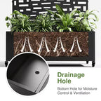 Jardinera MAYEERTY con celosía de hierro negro, estilo Gerald Arch Wide Edge Street, 72x47x16 pulgadas, juego de 3 piezas