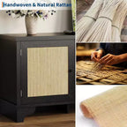 Mueble de TV de 70 pulgadas, Mueble de TV de ratán para sala de estar, Centro de entretenimiento boho, Gabinete consola de madera con almacenamiento y estante.