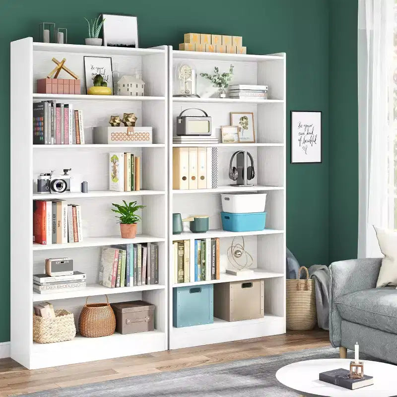 Librería alta Lantine 78, estantería moderna de 7 niveles con estantes de almacenamiento, gran estantería de exhibición abierta para sala de estar, oficina
