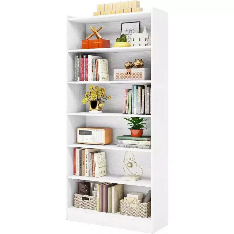 Librería alta Lantine 78, estantería moderna de 7 niveles con estantes de almacenamiento, gran estantería de exhibición abierta para sala de estar, oficina