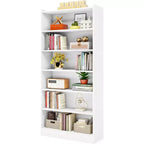 Librería alta Lantine 78, estantería moderna de 7 niveles con estantes de almacenamiento, gran estantería de exhibición abierta para sala de estar, oficina