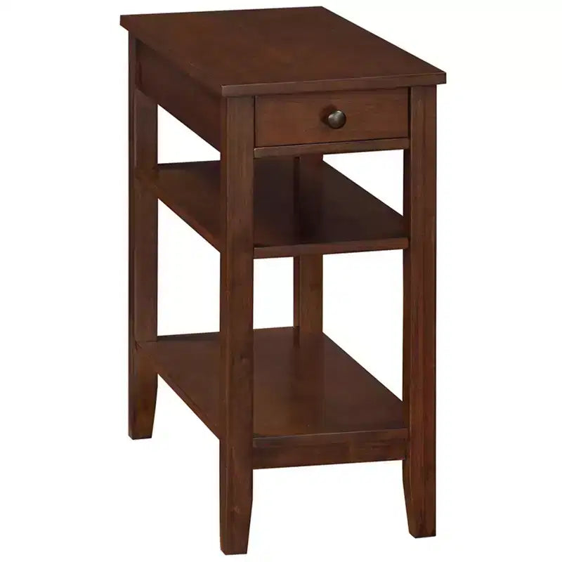 Mesa auxiliar de madera de 61 cm de alto, rectangular, color marrón, 1 pieza, de HomeStock