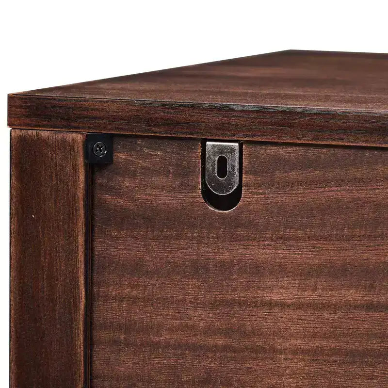 Mesitas de noche Karl Home de 2 cajones de MDF (tablero de fibra de densidad media) marrón de 75 cm de ancho