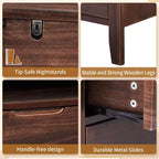 Mesitas de noche Karl Home de 2 cajones de MDF (tablero de fibra de densidad media) marrón de 75 cm de ancho