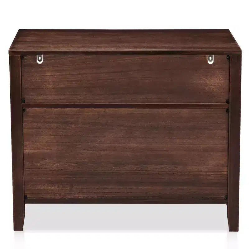 Mesitas de noche Karl Home de 2 cajones de MDF (tablero de fibra de densidad media) marrón de 75 cm de ancho