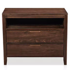 Mesitas de noche Karl Home de 2 cajones de MDF (tablero de fibra de densidad media) marrón de 75 cm de ancho