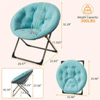 Sillones platillo cómodos, silla plegable para leer y relajarse, sillón acogedor de piel sintética para sala de estar con asiento grueso y acolchado, marco de metal, estilo moderno para el hogar