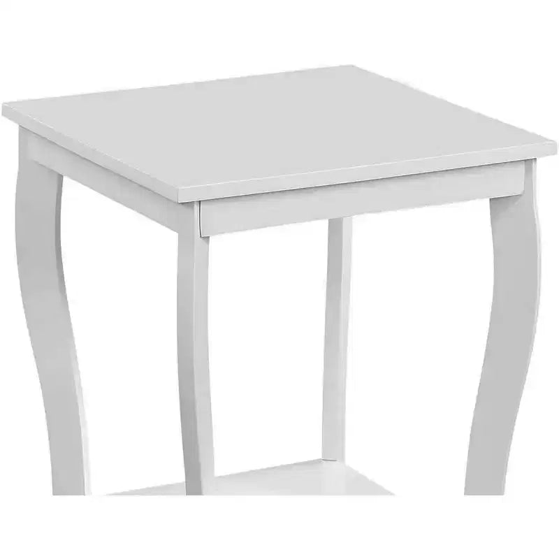 Mesa auxiliar cuadrada Belmont de HomeStock con amplios estantes de dos niveles, mesa auxiliar de transición perfecta para almacenamiento y una elegante decoración de sala de estar