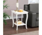 Mesa auxiliar cuadrada Belmont de HomeStock con amplios estantes de dos niveles, mesa auxiliar de transición perfecta para almacenamiento y una elegante decoración de sala de estar