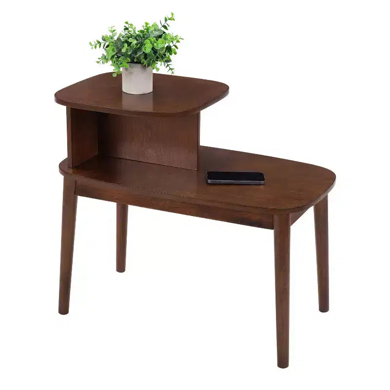 Mesita auxiliar HomeStock Belmont con cajón y estante deslizante, parte superior de imitación de mármol blanco con acabado negro, elegante mesa auxiliar decorativa para almacenamiento