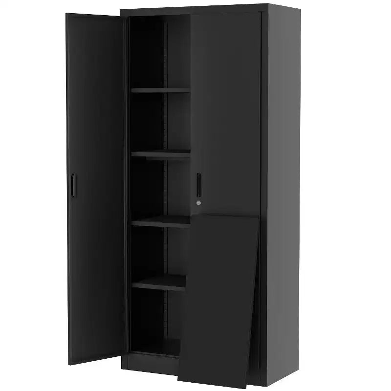 COZONY Armario de Almacenamiento Metálico de 71 Pulgadas de Alto con Puertas, 4 Estantes Ajustables, Cerradura y Patas para Despensa, Garaje, Dormitorio, Oficina, Tienda