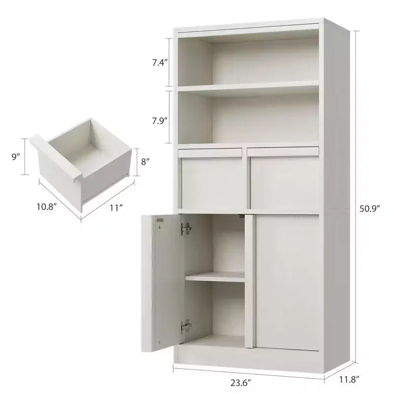 Armario de baño con puertas y cajones, armario de almacenamiento de pie, armario organizador alto para baño, sala de estar, cocina, despensa