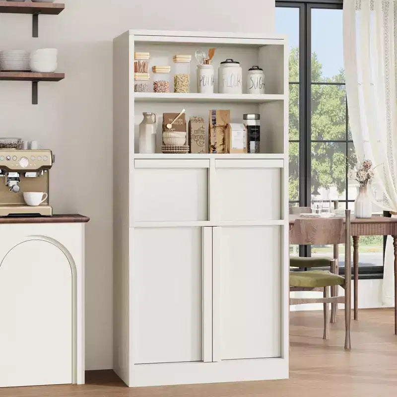 Armario de baño con puertas y cajones, armario de almacenamiento de pie, armario organizador alto para baño, sala de estar, cocina, despensa
