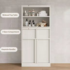 Armario de baño con puertas y cajones, armario de almacenamiento de pie, armario organizador alto para baño, sala de estar, cocina, despensa