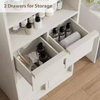 Armario de baño con puertas y cajones, armario de almacenamiento de pie, armario organizador alto para baño, sala de estar, cocina, despensa