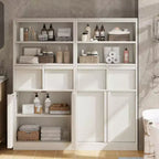 Armario de baño con puertas y cajones, armario de almacenamiento de pie, armario organizador alto para baño, sala de estar, cocina, despensa