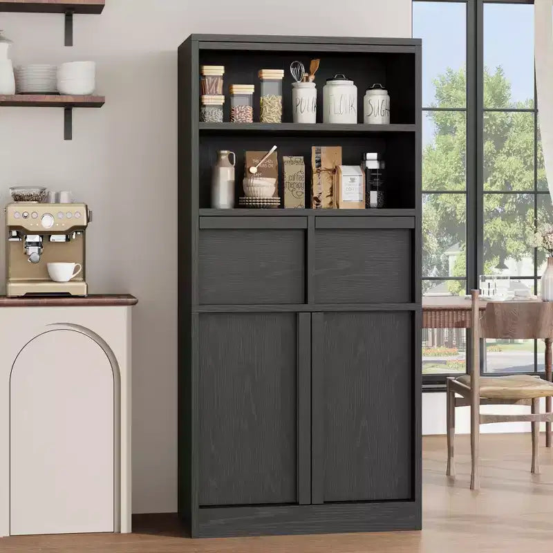 Armario de baño con puertas y cajones, armario de almacenamiento de pie, armario organizador alto para baño, sala de estar, cocina, despensa