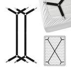 FeelAtHome Bed Sheet Holder Straps  Criss-Cross Suspenders Keep Fitted or Flat Sheets in Place for Twin, Queen & King Mattresses