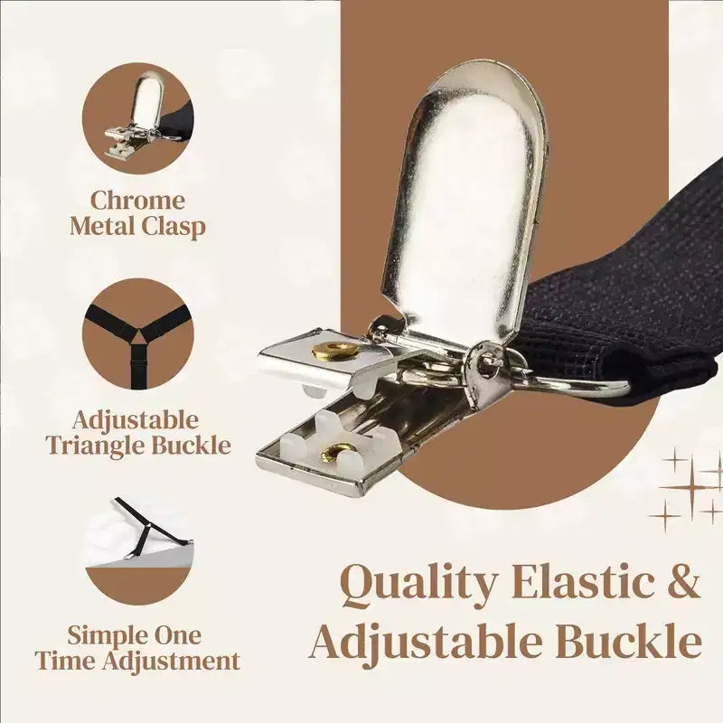 FeelAtHome Correas Sujeta Sábanas – Tirantes Cruzados Mantienen las Sábanas Ajustables o Planas en su Lugar para Colchones Individuales, Matrimoniales y King