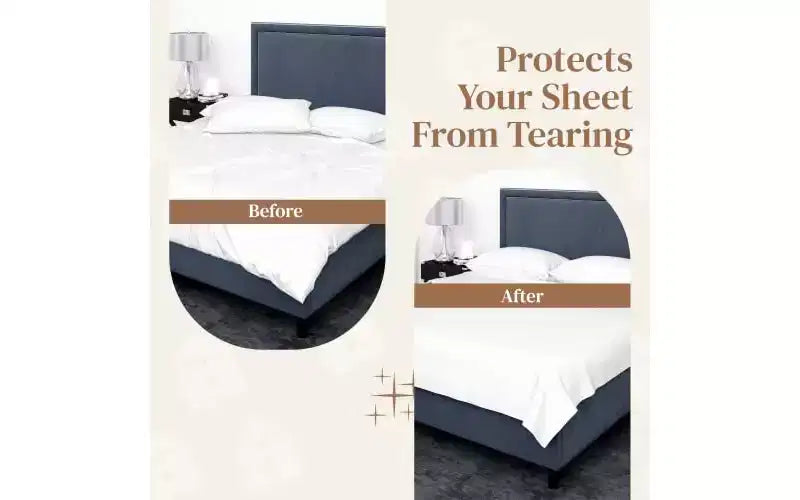 FeelAtHome Correas Sujeta Sábanas – Tirantes Cruzados Mantienen las Sábanas Ajustables o Planas en su Lugar para Colchones Individuales, Matrimoniales y King