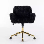 Silla de oficina Okak Velvet, silla de escritorio con base metálica dorada, silla giratoria con altura ajustable para oficina, hogar